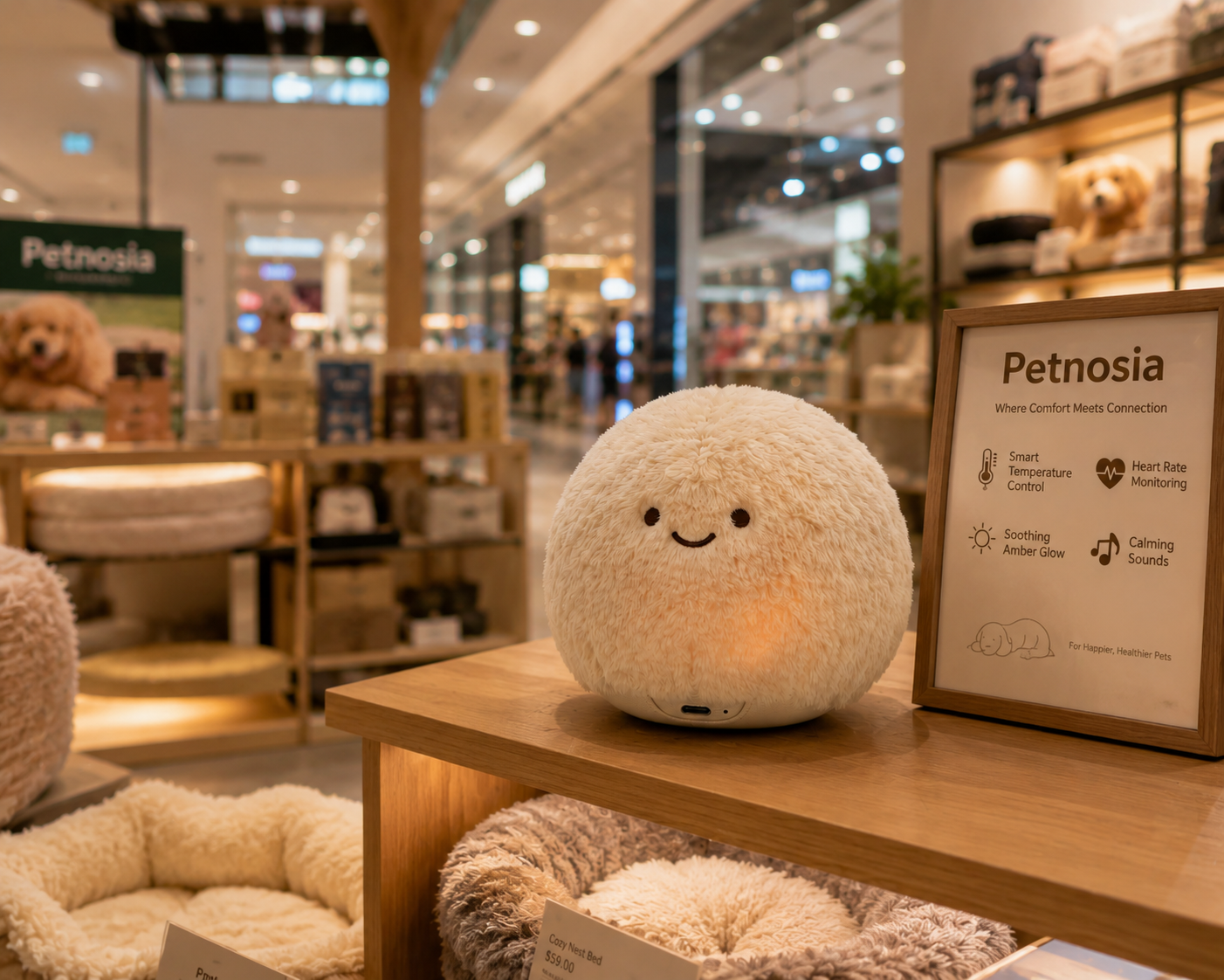 Petnosia Calm Companion — Smart Plush Pet Anxiety Relief Device