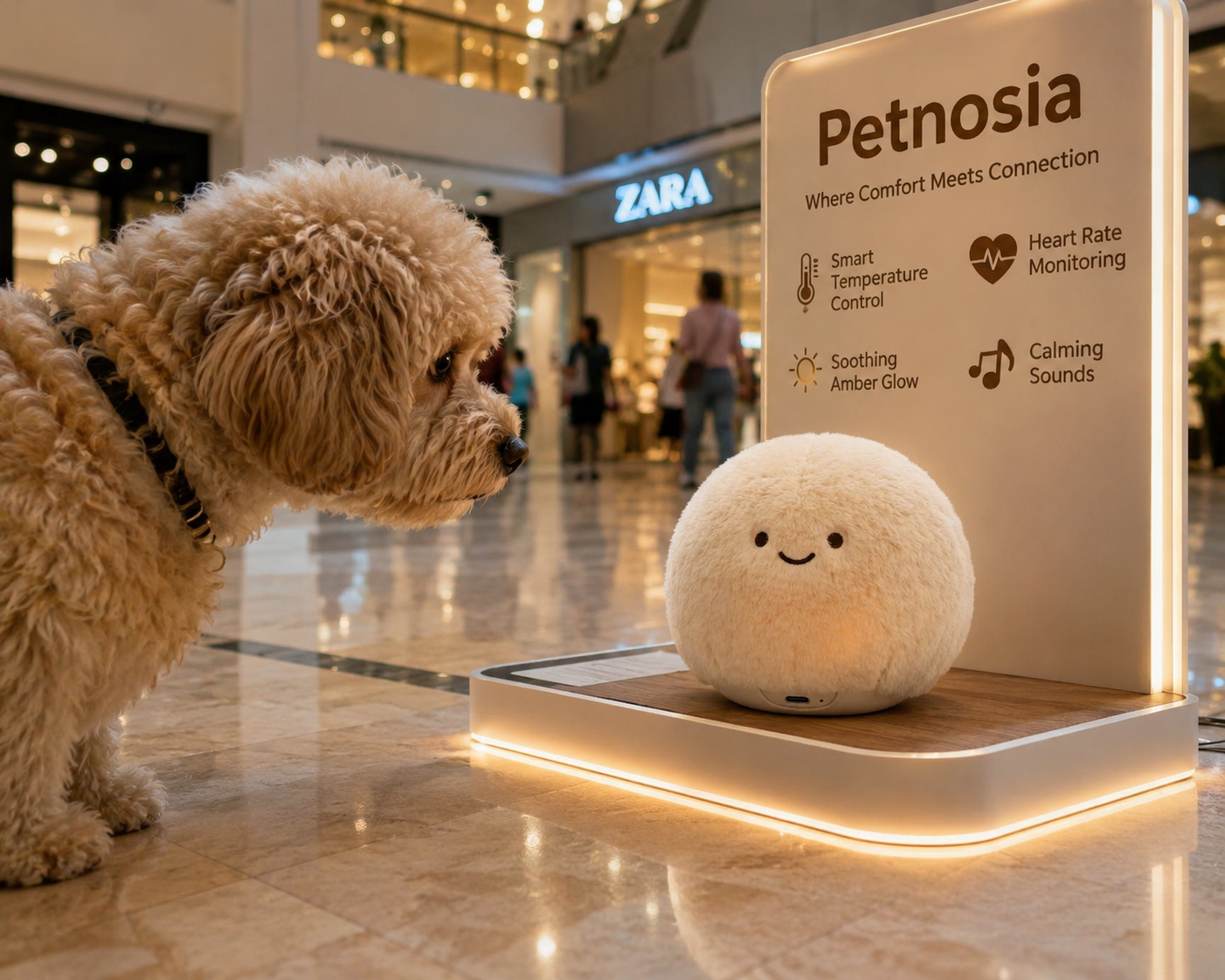 Petnosia Calm Companion — Smart Plush Pet Anxiety Relief Device