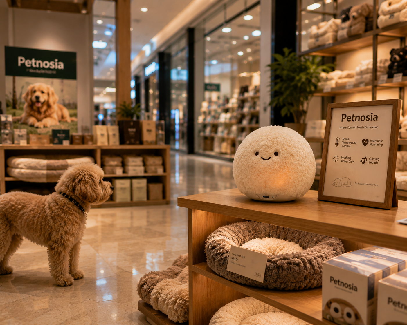 Petnosia Calm Companion — Smart Plush Pet Anxiety Relief Device